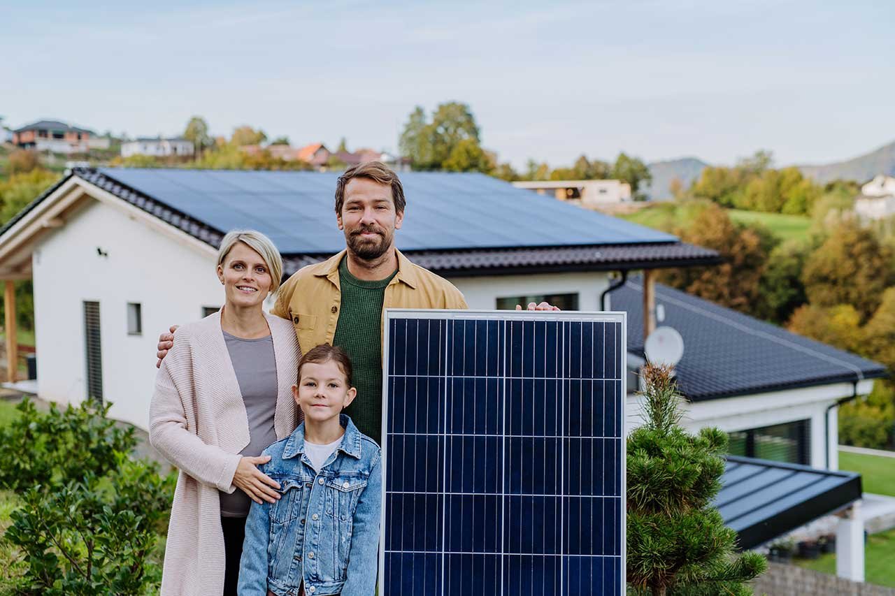 Residential solar panel installation on a modern home in London by Bespoke, featuring rooftop solar PV panels for clean and efficient renewable energy.
